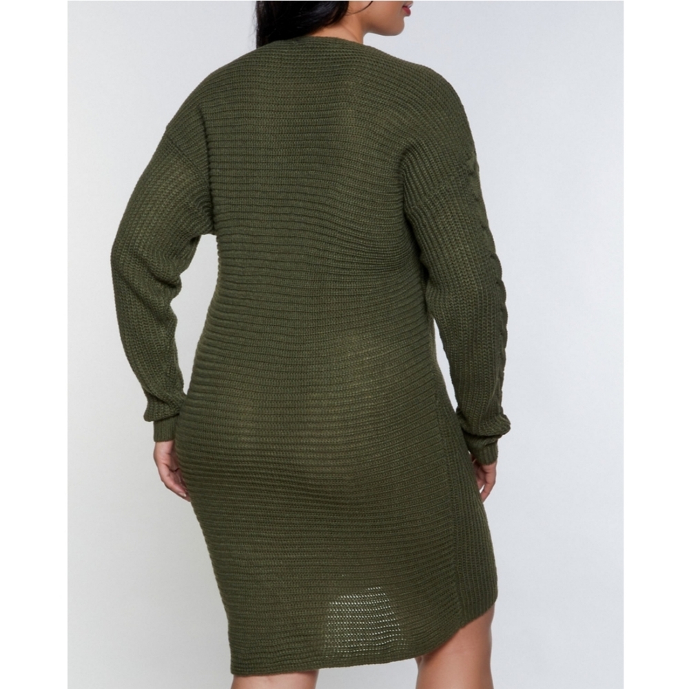 ❌SOLD❌Knit Tunic Dress Olive 1X - Picture 2 of 5
